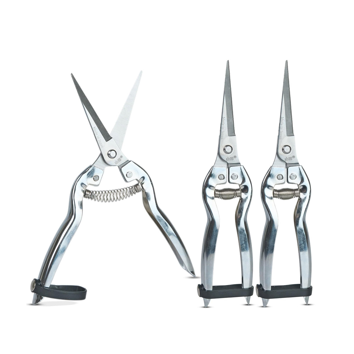 Pruning Shears Set of 3 – SK5 Steel Hand Pruners & Garden Clippers with Non-Slip Handle, Bonsai Shears for Fruit Trees, Flowers & Small Plants
