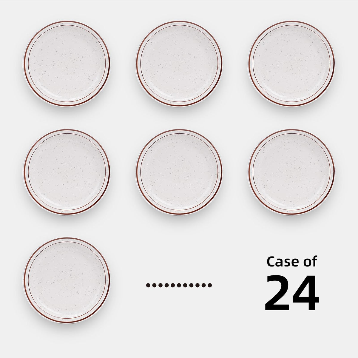 IRESTAURANT PLUS Stoneware Narrow Rim Brown Speckle, Plate 6.5", Case of 36