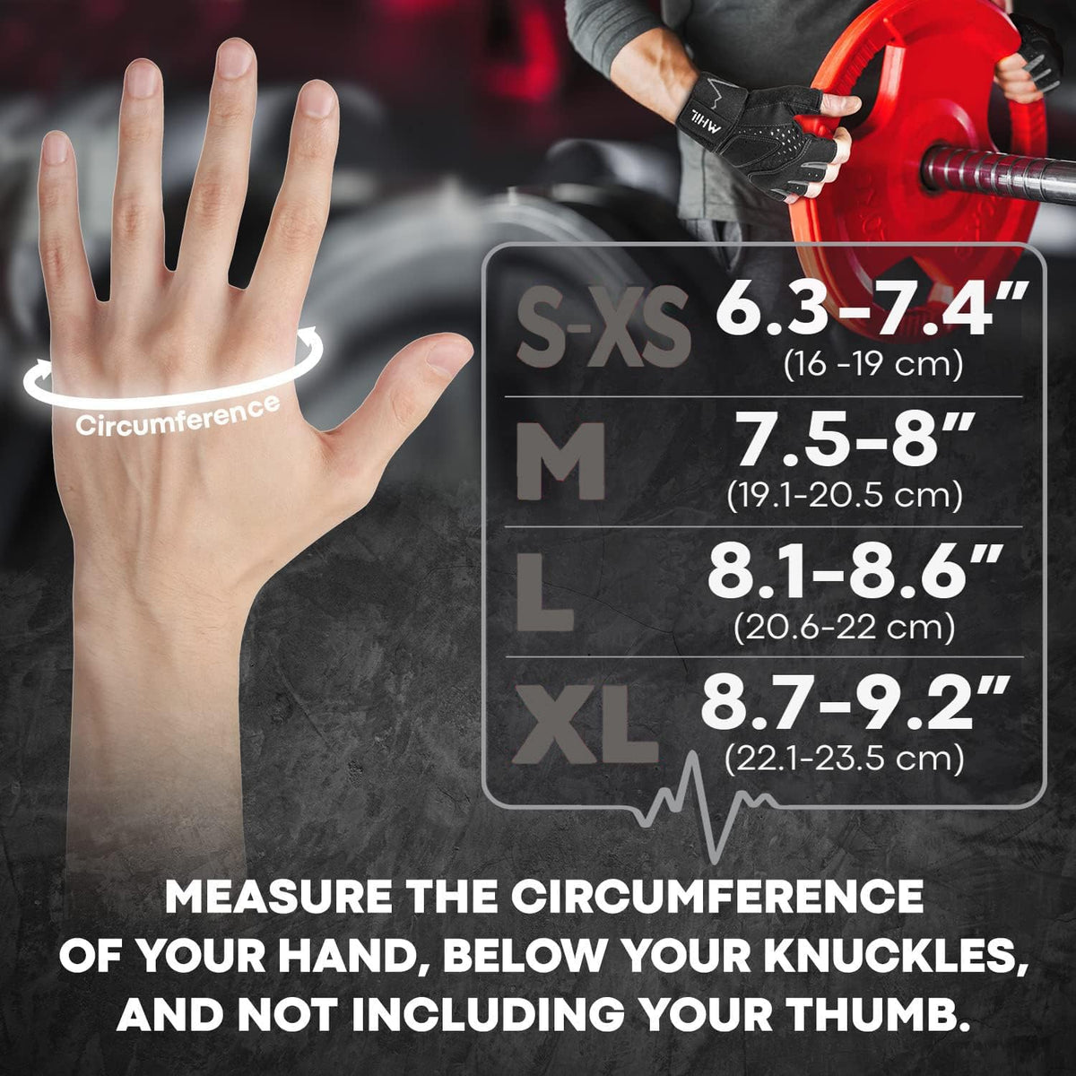MhIL Workout Gloves for Men – Comfortable Gym Gloves for Men with Enhanced Grip for Safety and Hand Protection – Weight Lifting Protection with Wrist Wraps Support for Performance Boost and Style