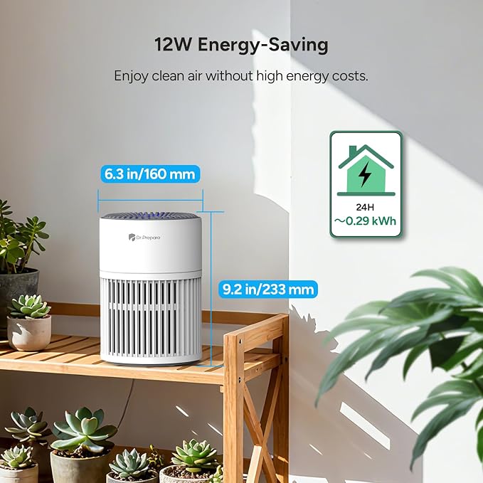 Dr.Prepare Air Purifiers for Bedroom, Quiet Air Purifier