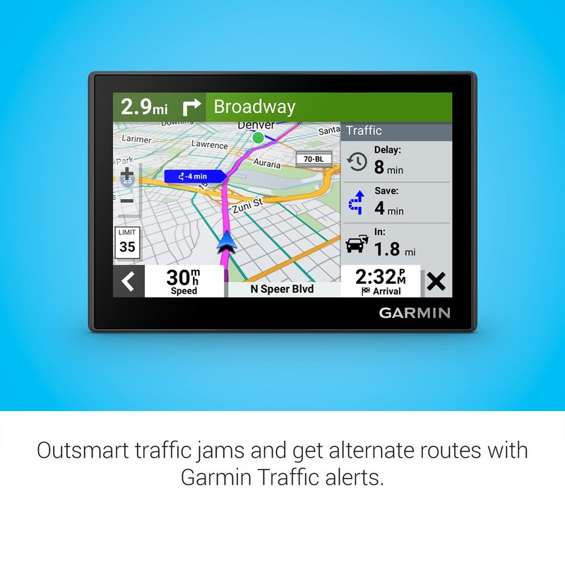 Garmin Drive™ 53 GPS Navigator, High-Resolution Touchscreen, Simple On-Screen Menus and Easy-to-See Maps, Driver Alerts (Renewed)