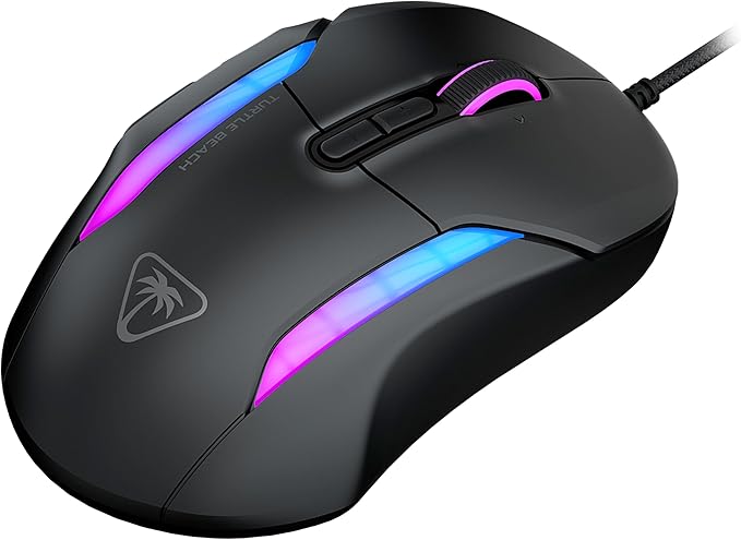 Turtle Beach Kone II Wired RGB Gaming Mouse, 26000 DPI Optical Sensor, 100M Click Life Optical Switches, 23 Customizable Inputs, Ergonomic Design, 4D Scroll Wheel, Pure PTFE Glides - Ash Black