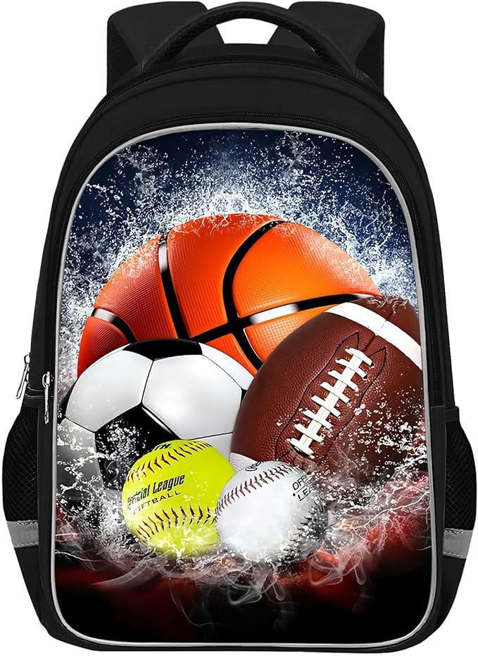 School Backpack for Boys - Sports Boys Backpack for Kids Children Teens Elementary Middle School - Students Bag for Ages 6-18,17″Bookbag Multifunctional Large Capacity