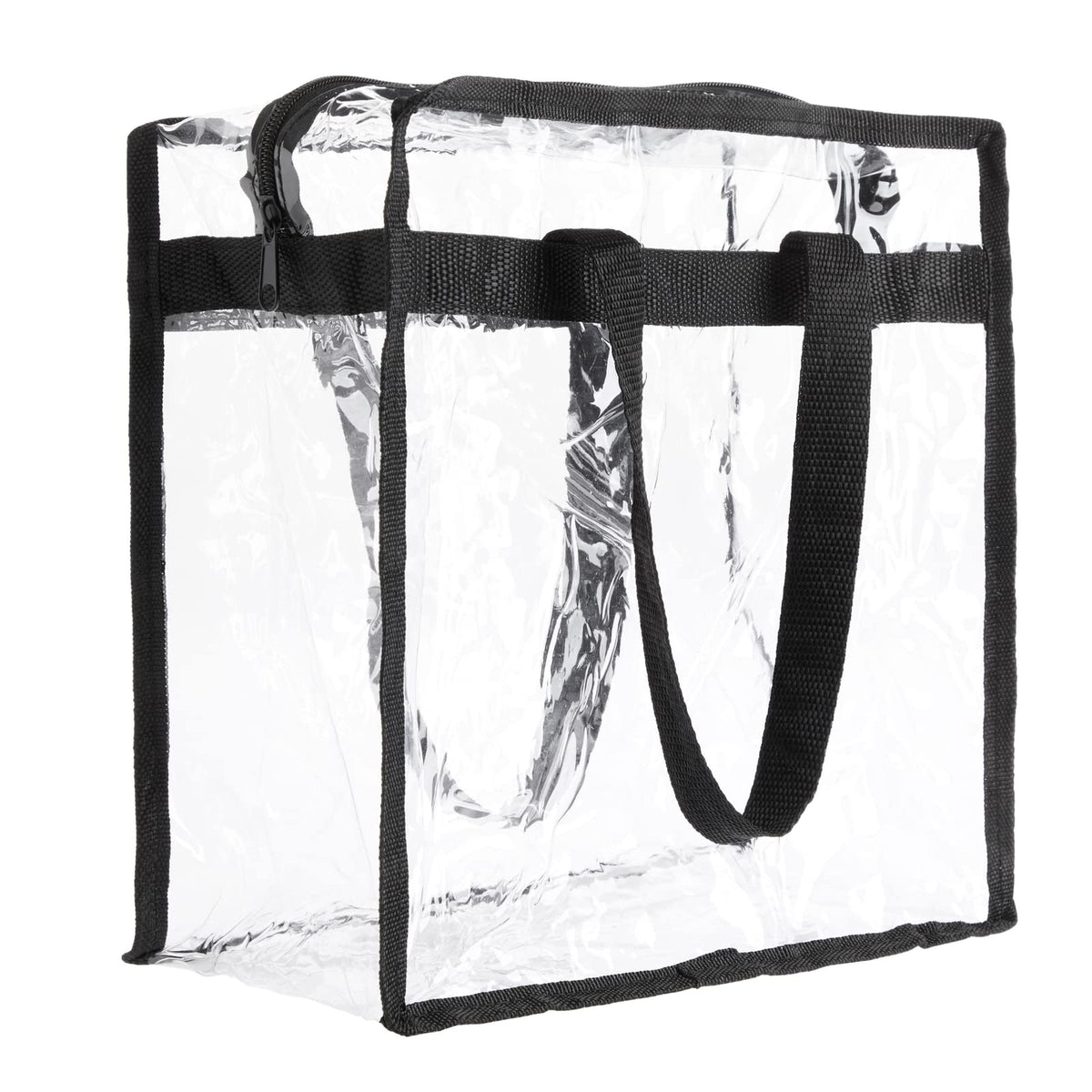 Juvale Stadium Approved Clear Tote - Venue Entry Ready Clear Stadium Bag - PVC Waterproof & Zipper on Plastic Tote Bag - Transparent Purses for Women - 4 Pack, 12 x 6 x 12 in