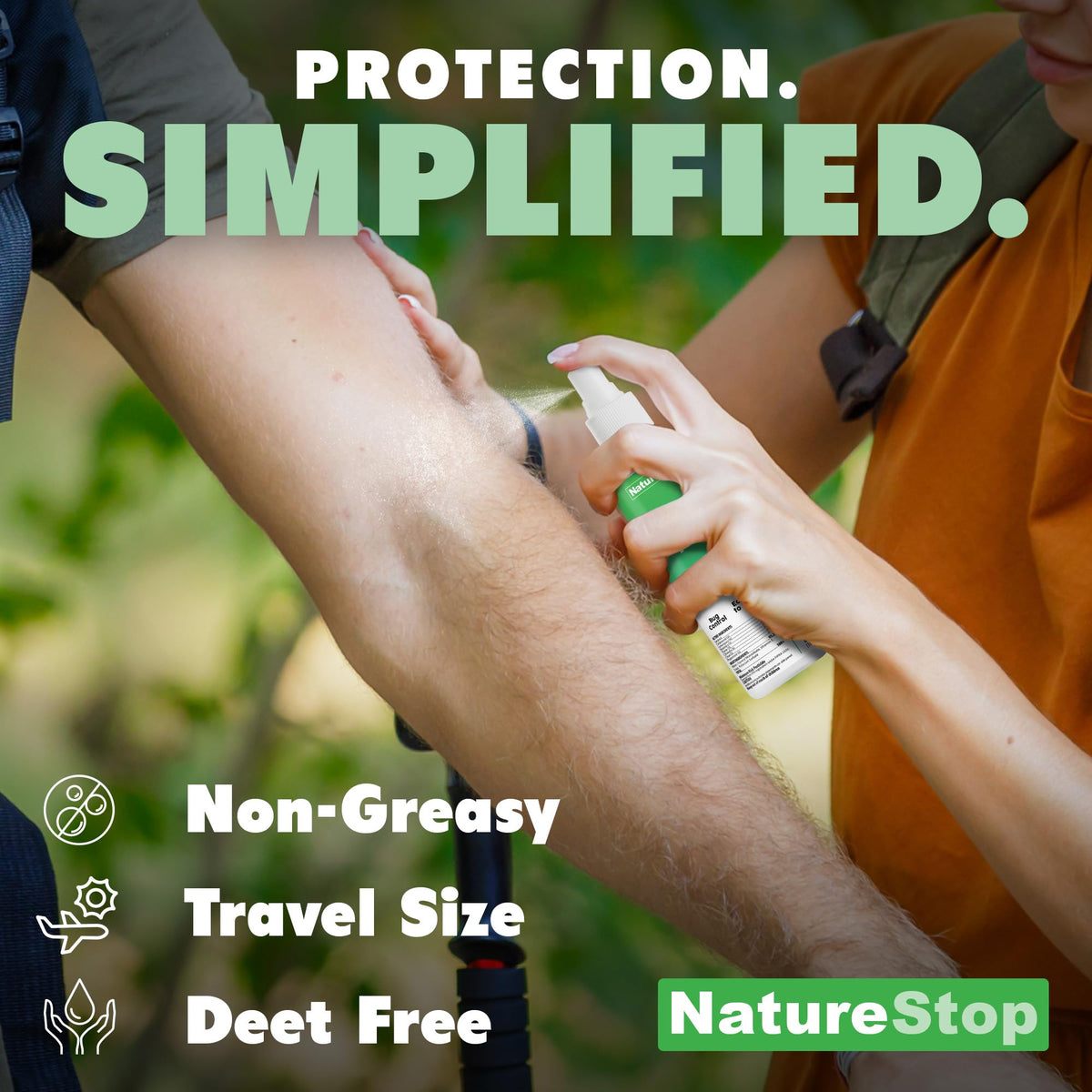 NatureStop Insect Repellent Spray, DEET-Free Travel-Size Bug Spray for Skin & Outdoor Protection, 3 oz (90mL)