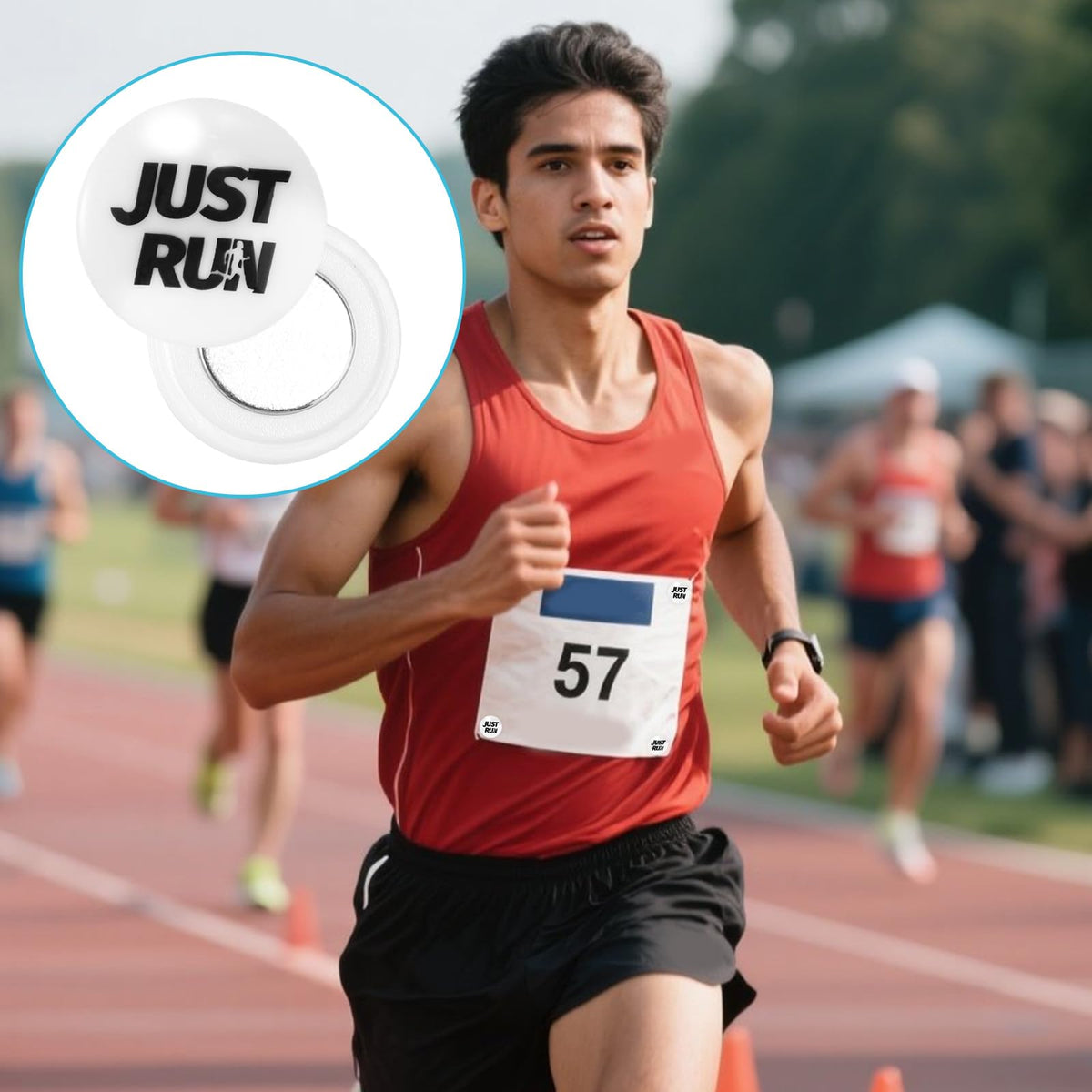Tinoaly 4 Pairs Magnetic Race Bib Clips, Running Bib Holder Marathon Race Number Board Snaps Fixing Magnets for Runners