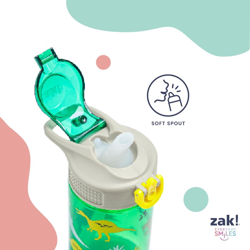 Zak Designs Mattel Hot Wheels Sage Kids Water Bottle For School or Travel, 16oz Durable Plastic Water Bottle With Straw, Handle, and Leak-Proof, Pop-Up Spout Cover (Hot Wheels)