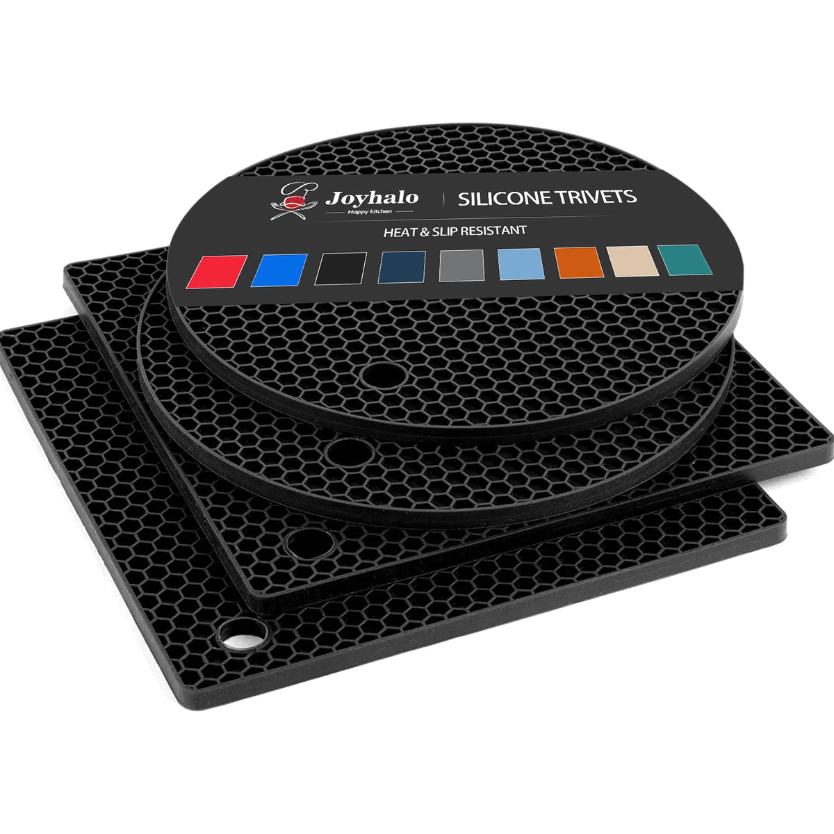 Joyhalo 4 Pack Silicone Trivet for Hot Dishes