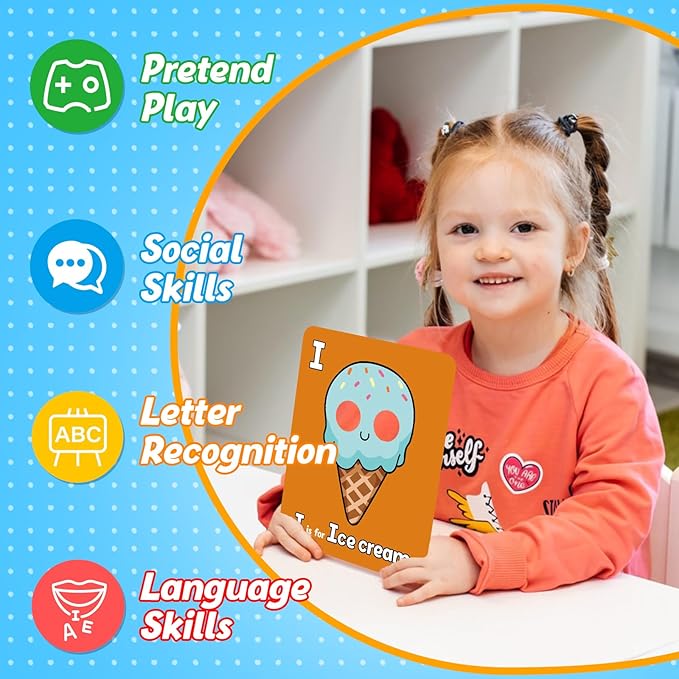 Aizweb Alphabet Flash Cards,Giant Animal Flash Cards for Toddlers 1-3,Alphabet Learning Toys Lowercase Uppercase Letter Learning Game ABC for Kids Ages 3-5 Classroom Preschool Kindergarten