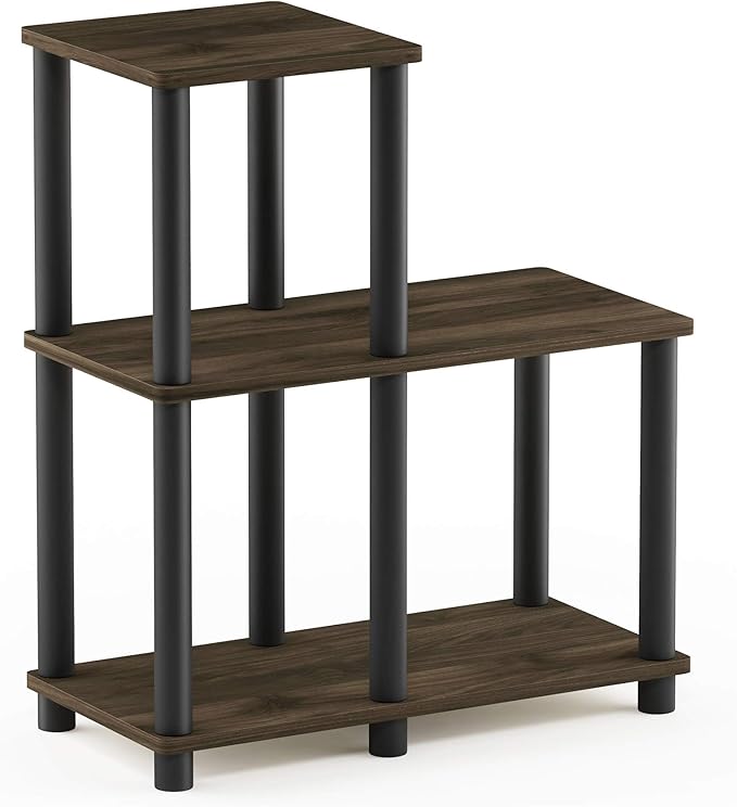 Furinno Turn-N-Tube Accent Decorative Shelf, Columbia Walnut/Black