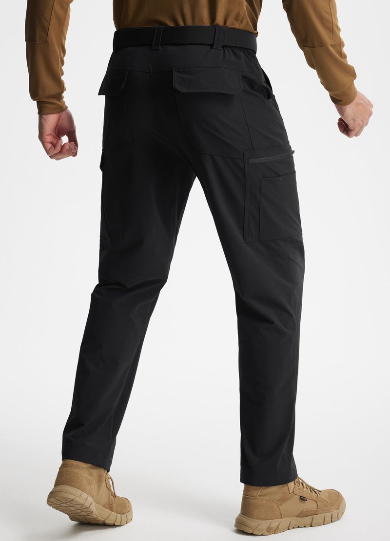 Libin Men's Work Pants Hiking Cargo Pants Water Resistant Stretch Tactical Outdoor Trousers with 9 Pockets, Black, 32W x 32L