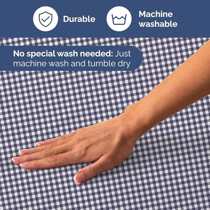 Blue Checkered Sheet Set - 1 Flat & 1 Fitted Sheet & 2 Pillowcases w/ Deep Pockets - Grid, Plaid, Gingham Pattern Bed Set - Comfy, Wrinkle & Fade Resistant - Soft, Breathable and Cooling - King Size