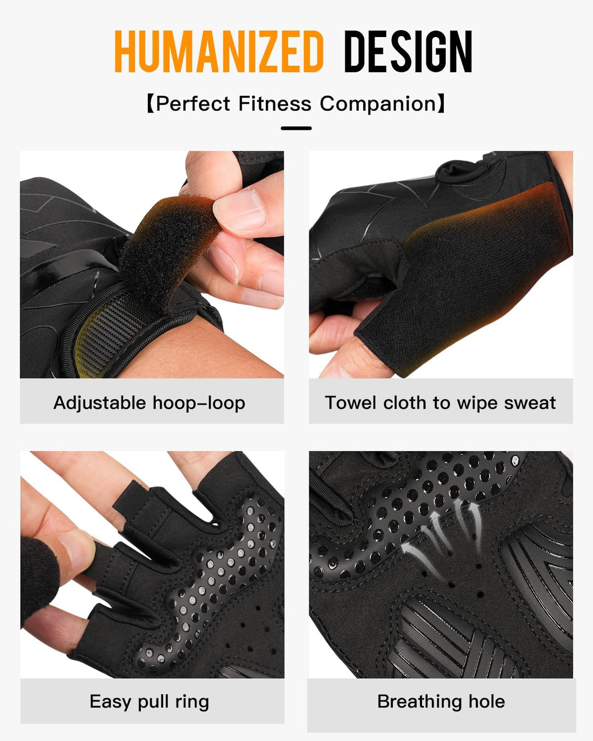 ATERCEL Cycling Gloves, Bike Gloves for Men Women, Bicycle Gloves for Cycling, Workout, Gym, Training, Weight Lifting Outdoor, Dirt Bike, Mountain Bike, and Riding (Black, Medium)