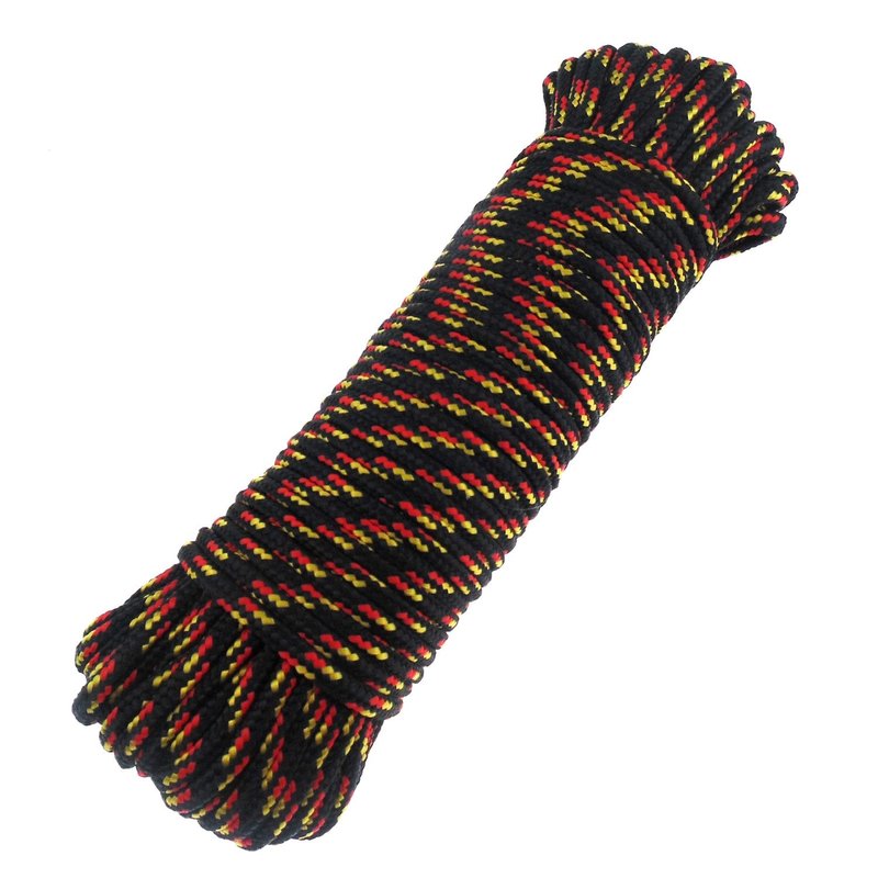 Diamond Braid Nylon Rope,3/16"(5mm) by 100feet Paracord,General-Purpose Utility Rope, High Strength All Purpose Braided Polypropylene Utility Flag Line for Indoor or Outdoor Use(Black)