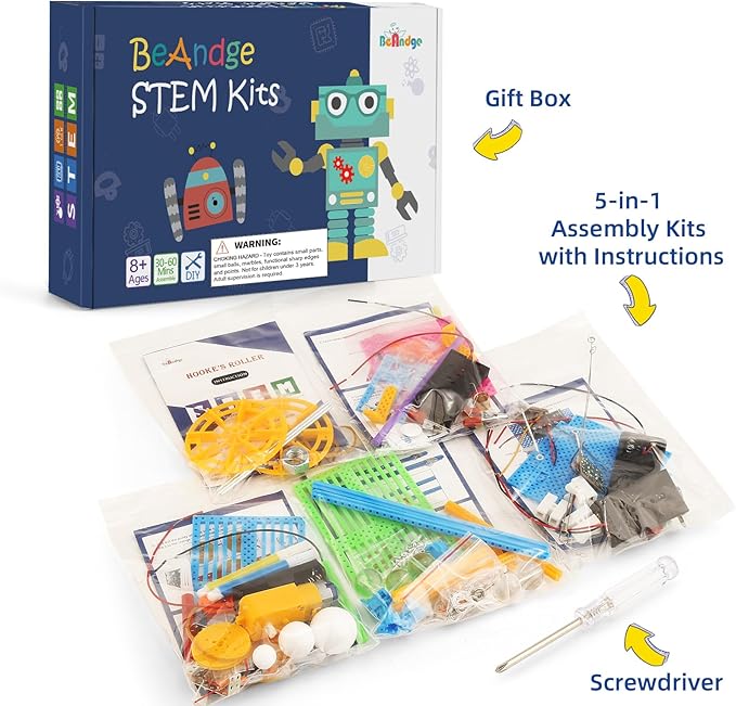 STEM Science Kits for Kids Age 8-12, Boys Activities Robot Building Kit 6-8 Girls Engineering Projects STEM Toys Learning Educational Science Game Experiment Gifts for 6 7 8 9 10 11 Year Old Activity