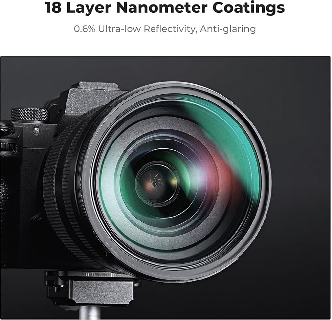 K&F CONCEPT 62mm Black Diffusion 1/4 & 1/8 Filters Kit Mist Cinematic Effect