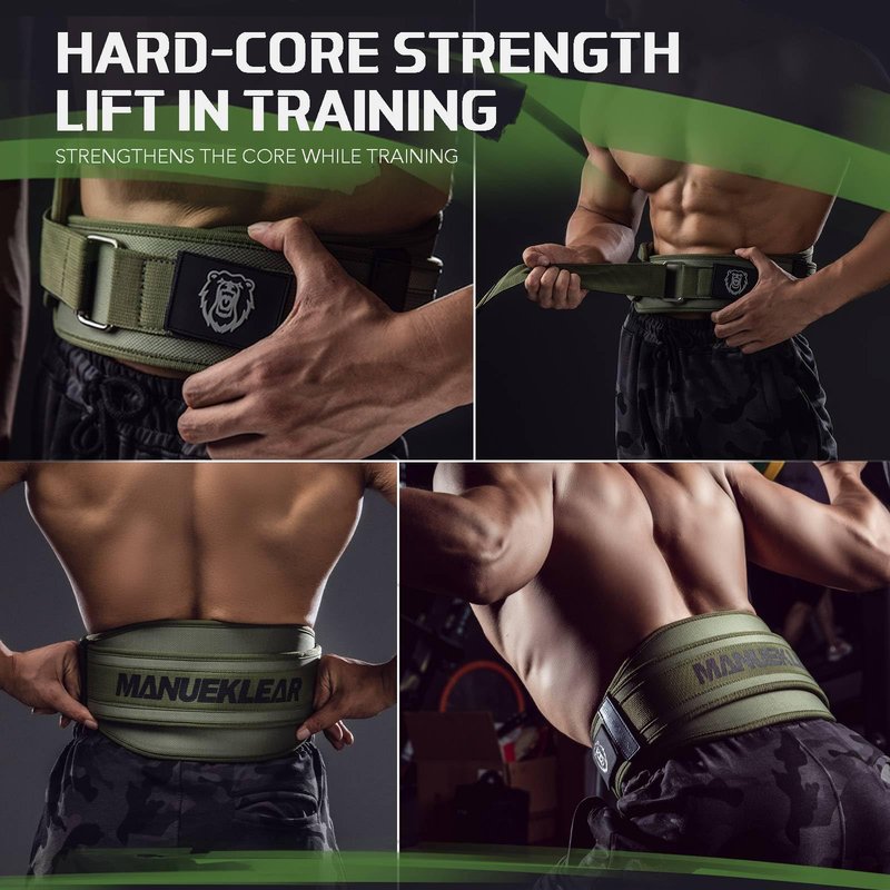 Weight Lifting Belt, Lifting Belts for Women Men,MANUEKLEAR Weightlifting Belt Quick Locking Back Support for Bodybuilding, Fitness, Powerlifting, Cross Training, Squats, Workout, Exercise (Olive Drab, M（32-37inches）)