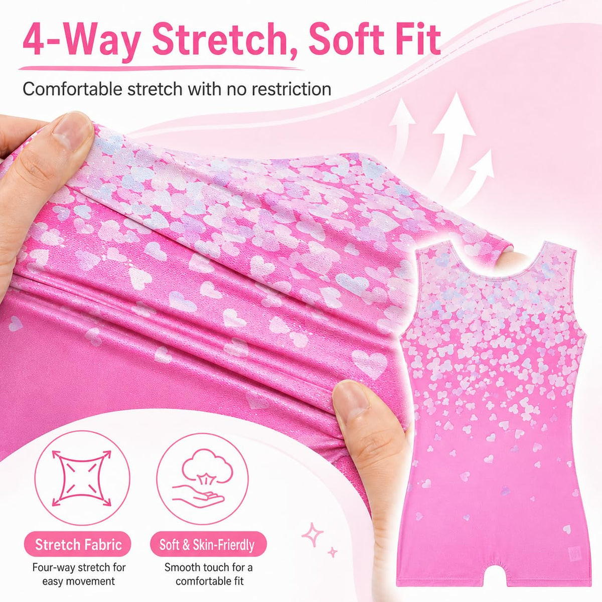 Tstiti Gymnastics Leotards For Girls with Hair Scrunchie