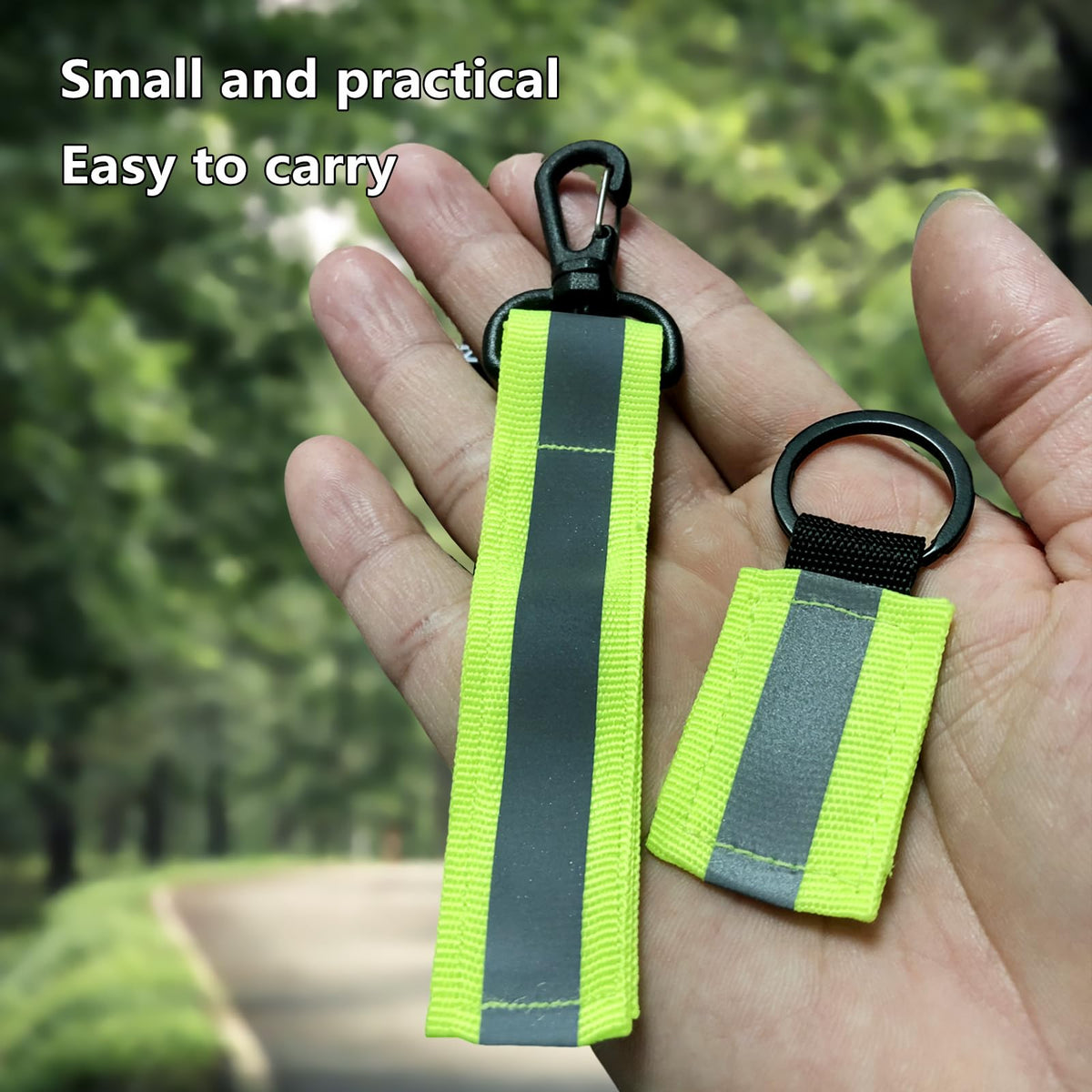 10 Pack Reflective Straps for Walking at Night, Glow in The Dark Keychain & Backpack Reflectors, High Visibility Safety Night Running Gear with Zipper Pulls for Dog Collar, Cycling, Camping.