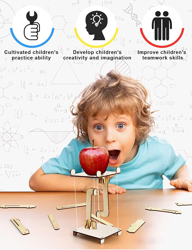 Poraxy 6 in 1 STEM Kits for Kids Age 8-10, Science Building Educational Experiment Projects 8-12, 3D Wooden Puzzles Crafts, Toys for Age 8-13, Gifts for Boys and Girls 6 7 8 9 10 11 12 13 Years Old