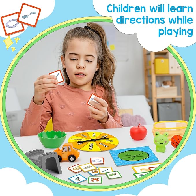 Positional Word Learning Set, Toddler Board Games, Manipulatives Match Games, Educational Games for Kids Ages 4+, STEM Learning Activities, Fine Motor Skills, Speech Therapy Toys