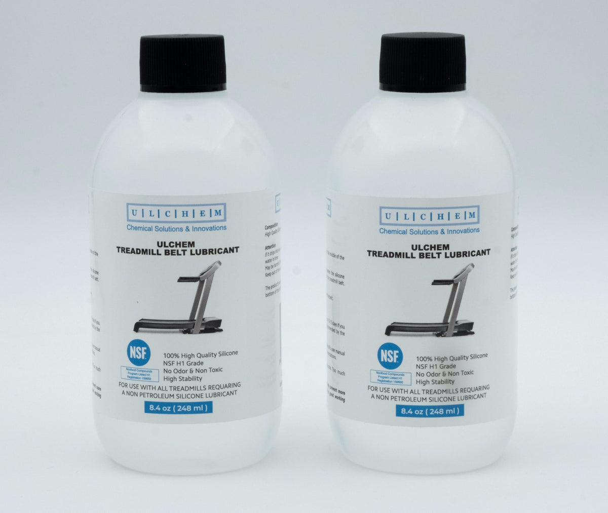 Silicone Treadmill Belt Lubricant, NSF H1 Grade,13-inch Application Tubes, Pure Silicone Oil, Non-Toxic & Odorless, High-Temperature Resistant, Easy to Use for All Brands (16.8 oz/496 ml (2x8.4 oz))