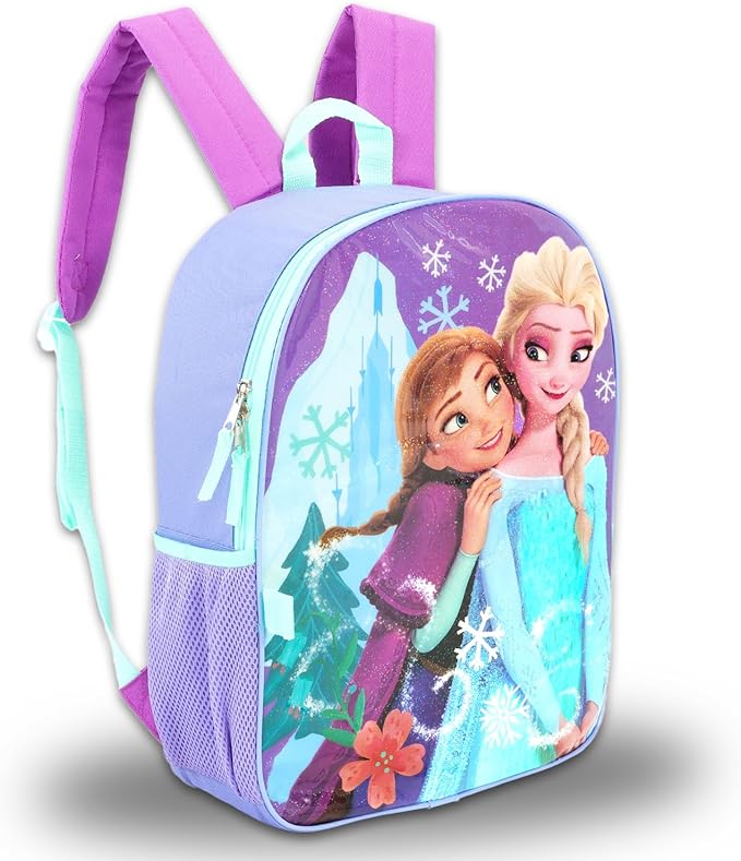 Disney Frozen Backpack and Lunch Bag Set - Bundle with 16” Elsa & Anna School Bag, Lunch Box, Water Bottle, Stickers, More | Frozen Backpack and Lunchbox