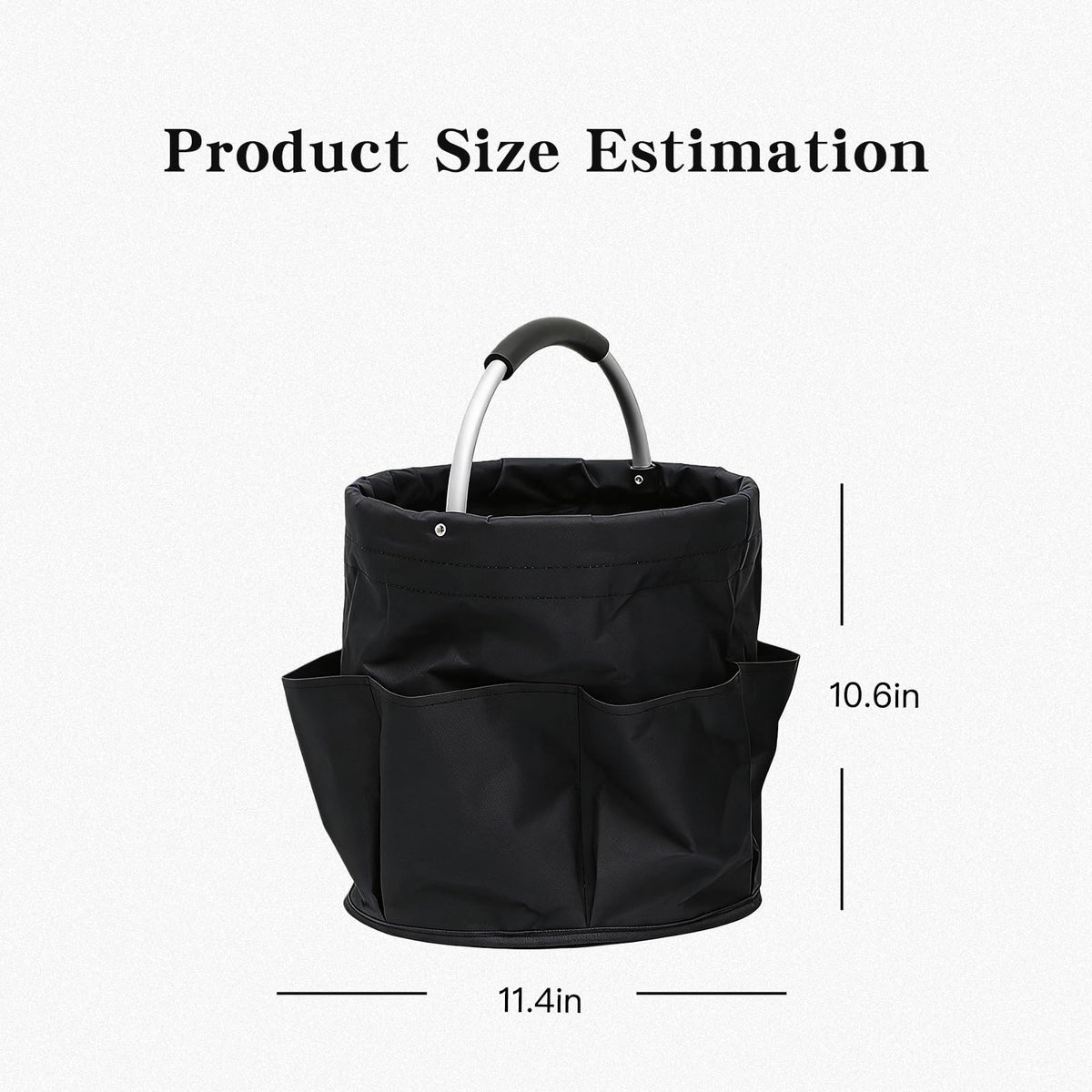 Tool Bucket Organizer 2-Pack, 17L Foldable Cleaner Caddy with 6 Pockets，Handle for Garden、Family and Bathroom, Can Also be Used as a Beach Basket or Shopping Basket，Black+Navy Blue