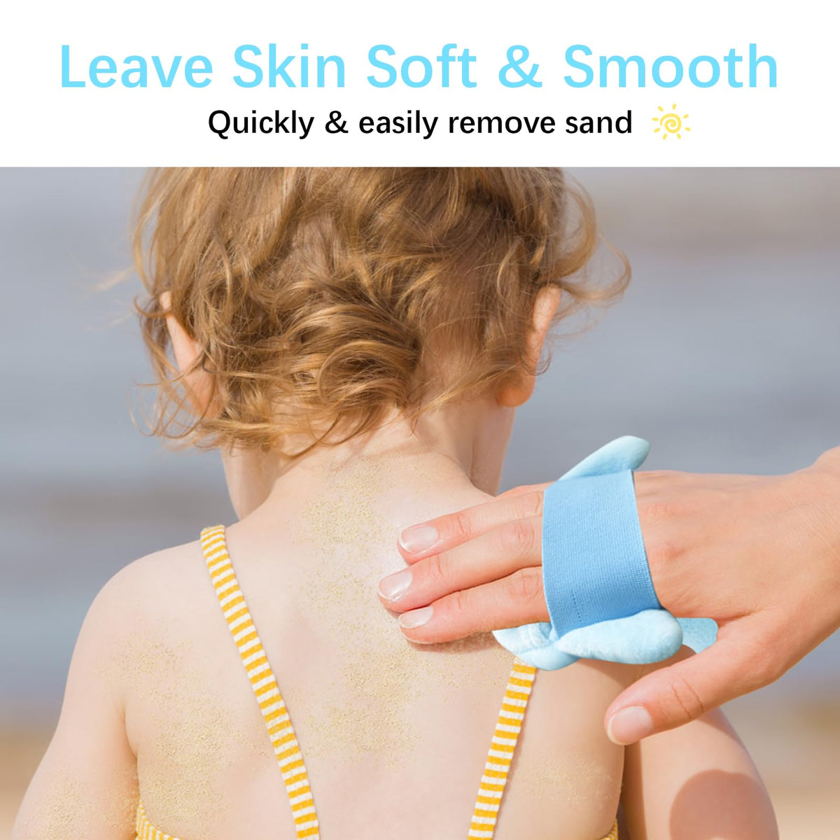 Blublu Park 2 Pcs Sand Remover for Beach, Skin-Friendly, Dolphins