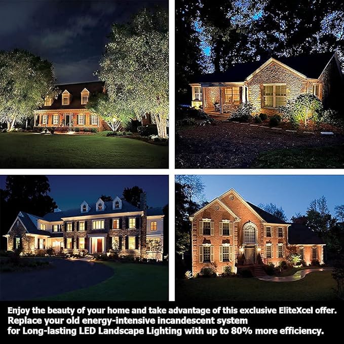 Outdoor LED Landscape Lights - 16W UL Listed, 1500 Lumen Waterproof Walkway Security Lights, 3000K Warm White, 1/2" Knuckle Mount, 120V and 5 Year Warranty