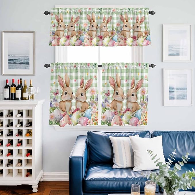 Easter Kitchen Curtains Set 3 Piece