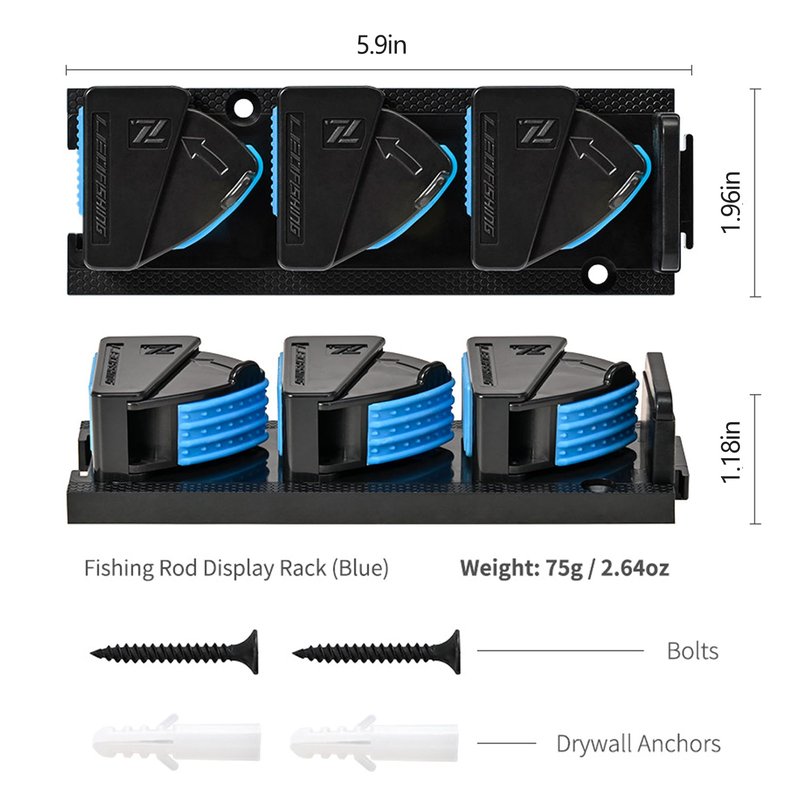RESTCLOUD Fishing Rod Holder Vertical, Fishing Pole Holders for Garage, Fits 3-19mm Rod Diameter (3 Slots)