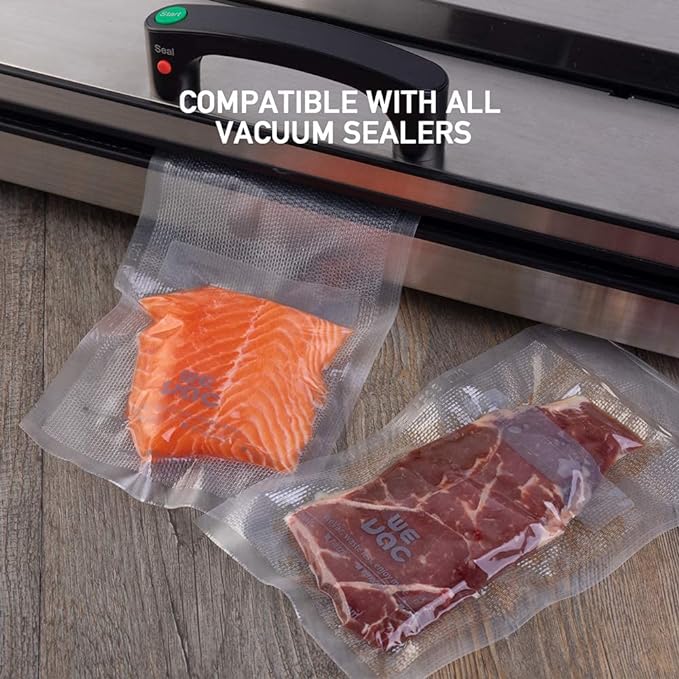Wevac 8''x100' & 11''x100' 2 Rolls Food Vacuum Seal Roll Keeper with Cutter, Ideal Vacuum Sealer Bags for Food Saver, BPA Free, Commercial Grade, Great for Storage, Meal prep and Sous Vide (Pack of 2)
