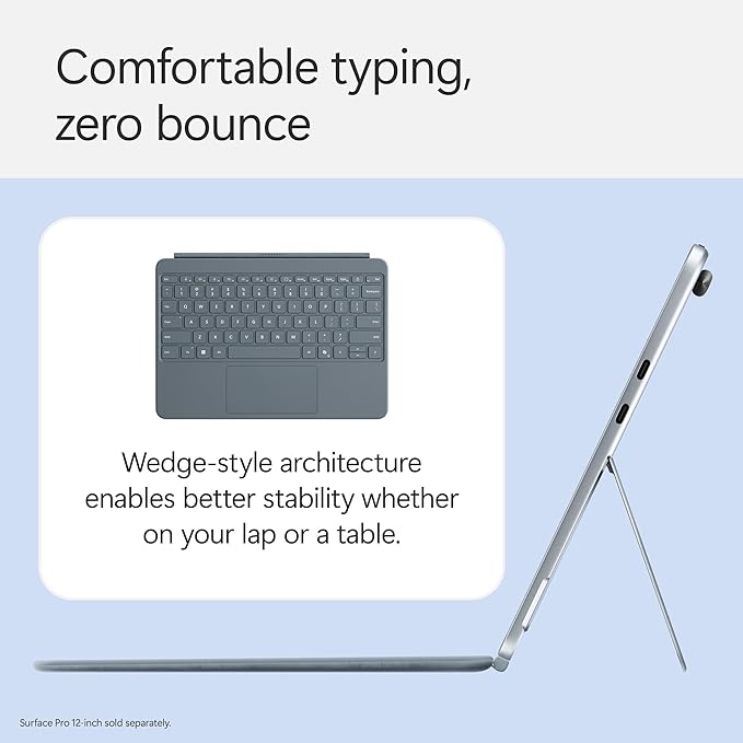 Microsoft Surface Pro Keyboard for Surface Pro 12" Device, Keyboard Only, Alcantara Material, Ocean