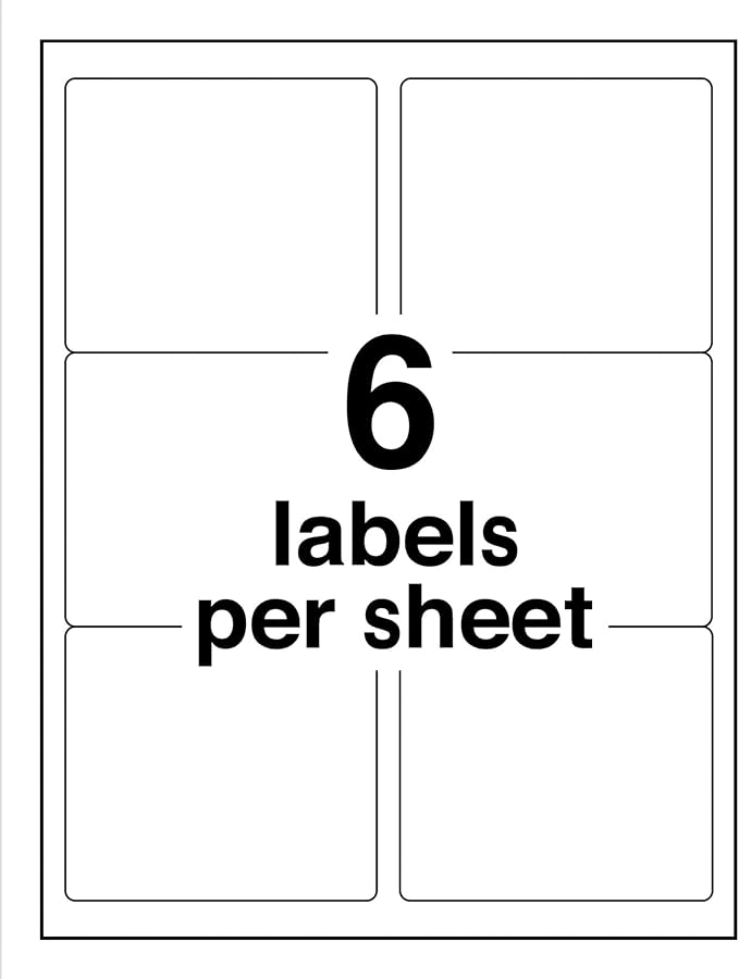 Avery Printable Shipping Labels with Sure Feed,3-1/3" x 4",White,600 Blank Mailing Labels for Laser Printers (5164),(Pack of 5)