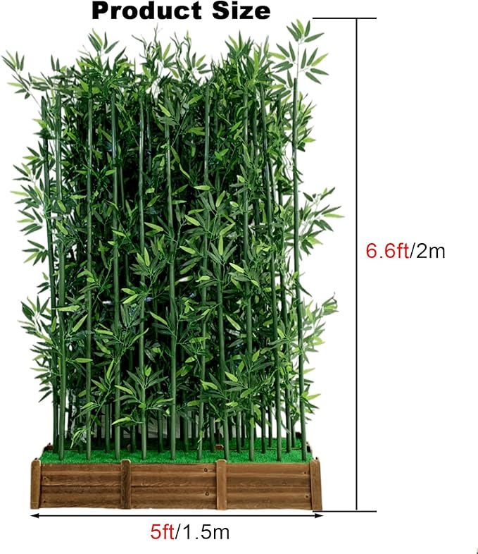 24-Pack 6.6ft Artificial Privacy Fence | Faux Plant with Realistic Silk Leaves for Indoor Decor & Outdoor Garden – UV-Protected, Waterproof Tall Screen Set