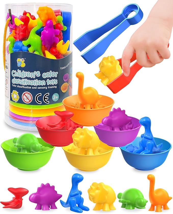 Counting Dinosaurs Montessori Toys for 3 4 5 Years Old Boys Girls, Preschool Learning Activities Kindergarten Educational Sensory Toys Gifts for Kids Toddlers Ages 3-5, 4-8