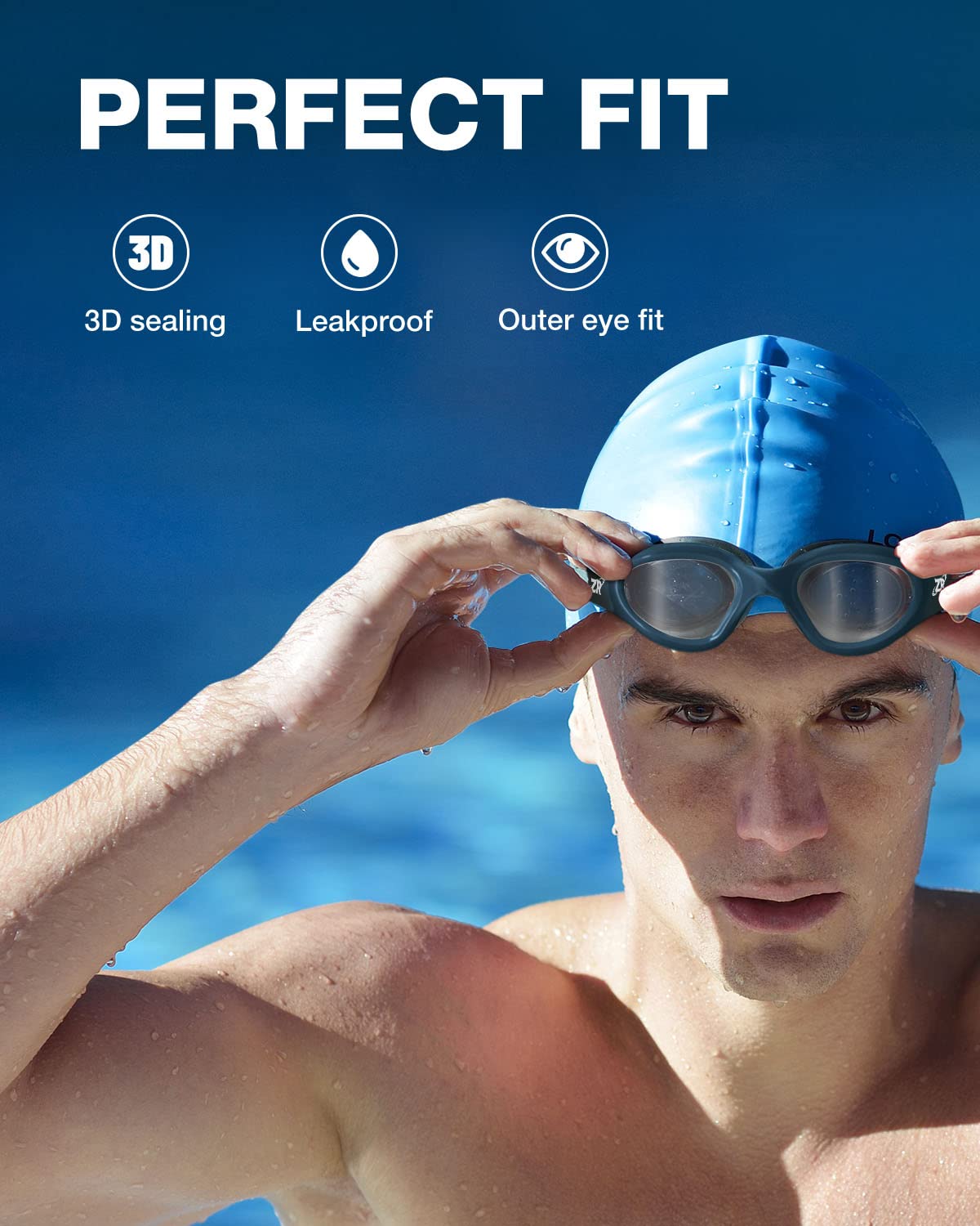 ZIONOR Swim Goggles, Upgraded G1 Polarized Swimming Goggles Anti-fog for Adult Men Women A5 (Polarized + Smoke)