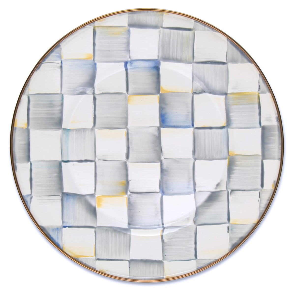MACKENZIE-CHILDS Enamel Dinner Plate, Green-and-White Emerald Check