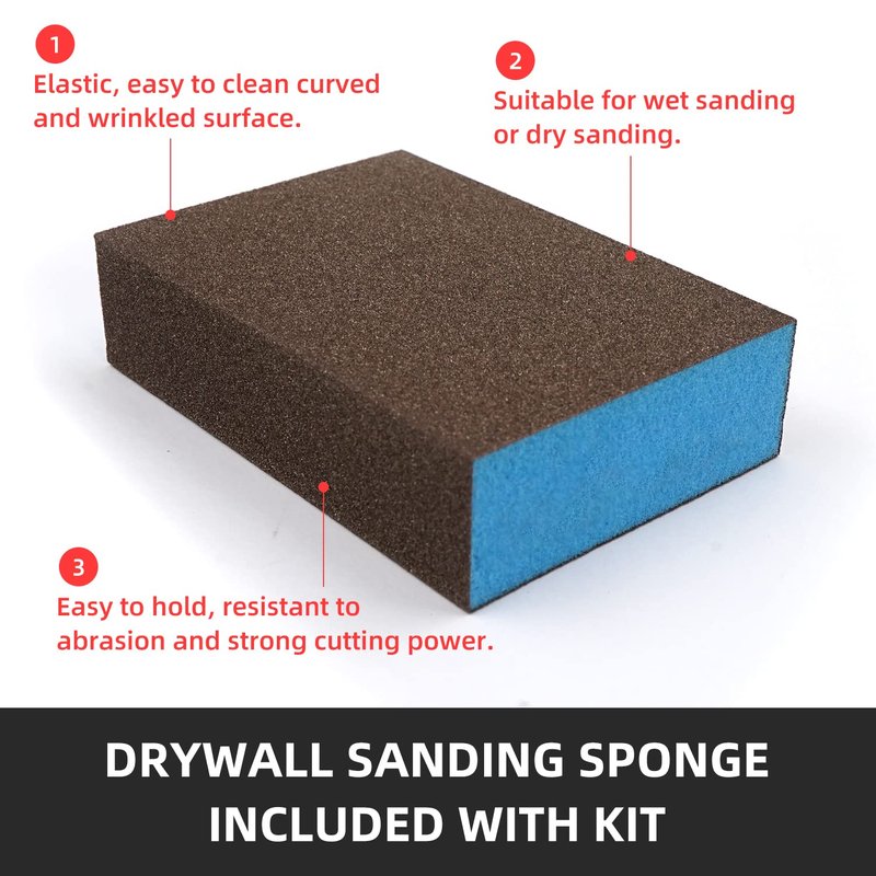 BONCART Wall Spackle & Drywall Repair Patch Kit with Mending Agent Putty, Repair Paste Plaster, Scraper & Sanding Sponge for Wall Crack/Nail Hole