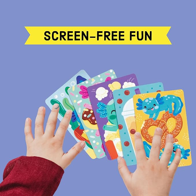 Mudpuppy Eatz-a-lotl! – Axolotl Version of Classic Kids Snap Card Game with Cute Illustrations of Axolotls for Children Ages 4 and Up, 2-4 Players