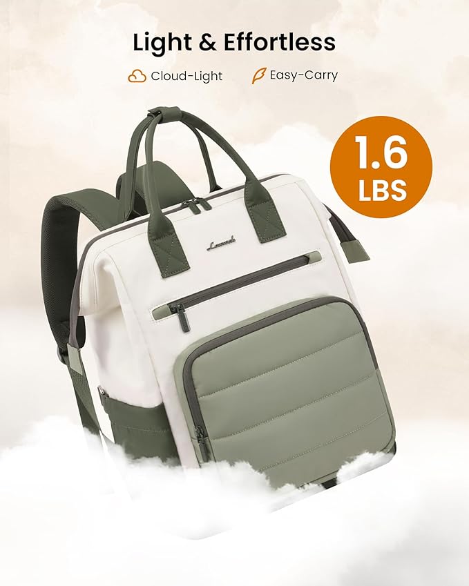 LOVEVOOK Puffer Laptop Backpack for Women, 15.6 Inch Work Backpack purse for Nurse Teacher, College Back to School Bookbag for Teen Girls, Personal Item Travel Bag Computer Daypack for Daily Commute