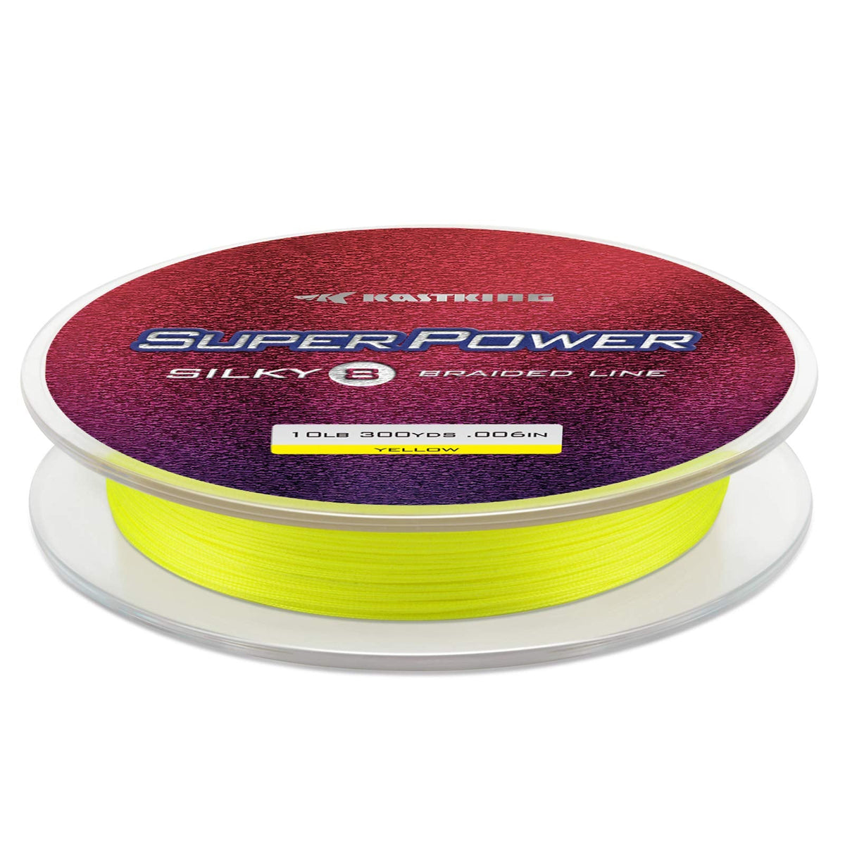 KastKing Superpower Silky8 Braided Fishing Line, Yellow, 8 Strands, 20 LB, 500 Yds