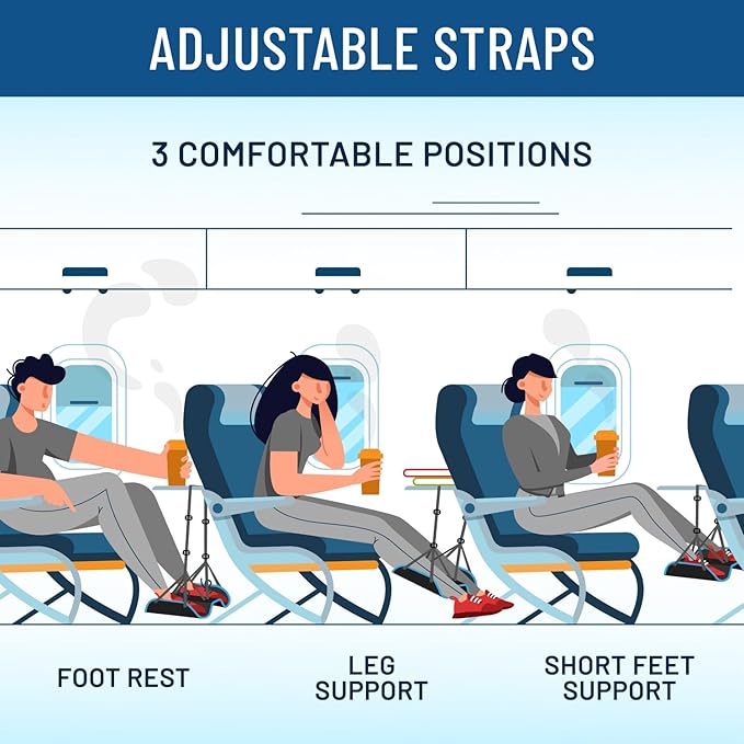 Cloud Foot Rest and Airplane Foot Rest Bundle – Memory Foam Comfort for Desk, Office, and Travel with Adjustable Ergonomic Design