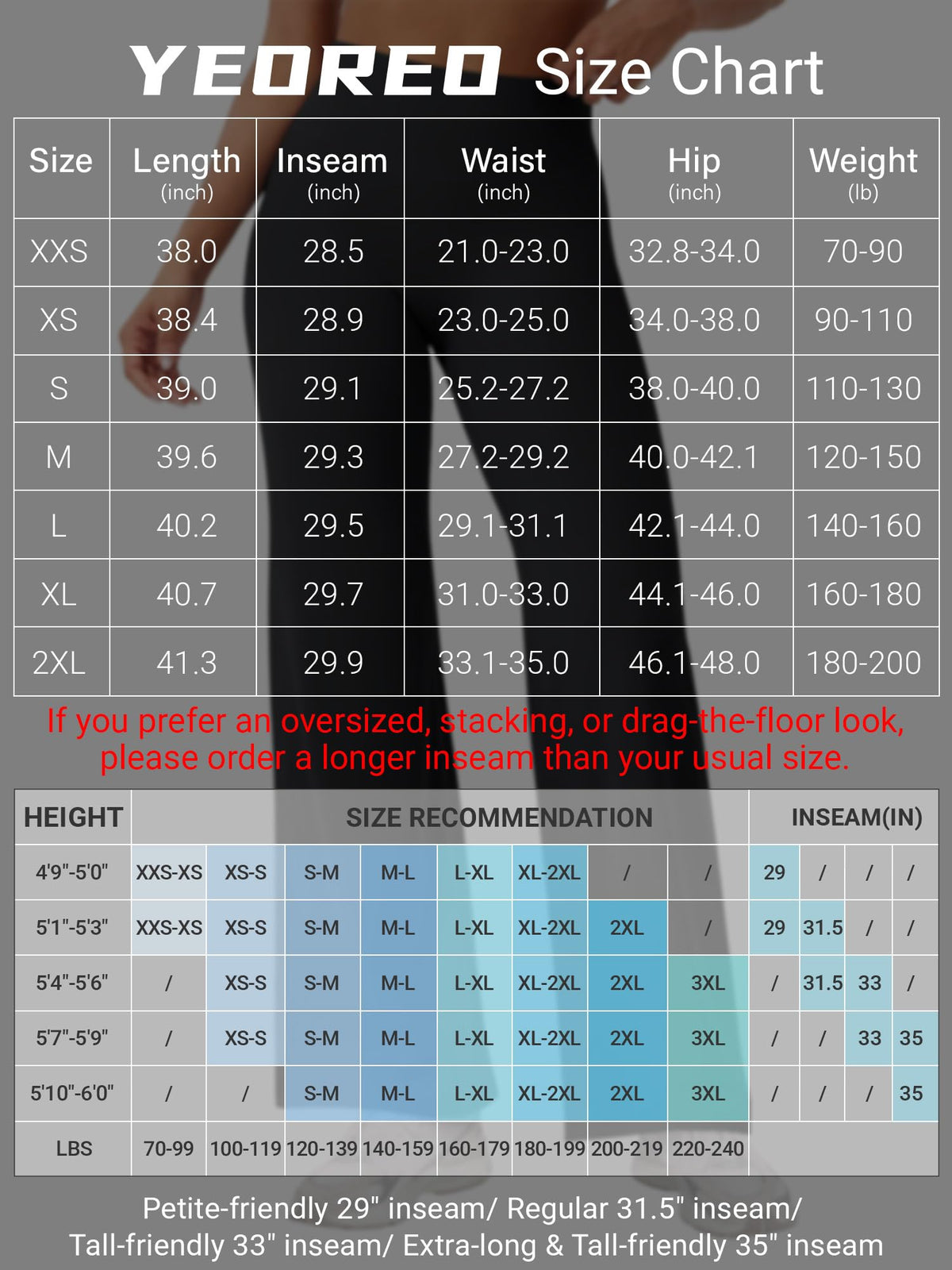 YEOREO Workout Womens Straight Leggings 29" Eddiy Yoga Pants Light Sand L