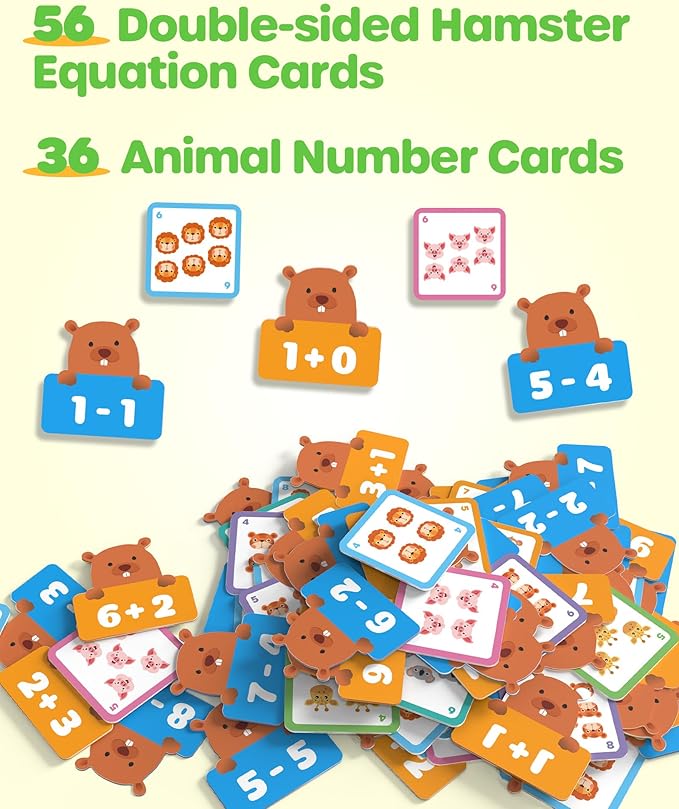 D-FantiX Addition and Subtraction Games, Math Games for Kids, Math Manipulatives for Kindergarten Elementary 1st 2nd Grade, Montessori Educational Learning Toy for Classroom Homeschool