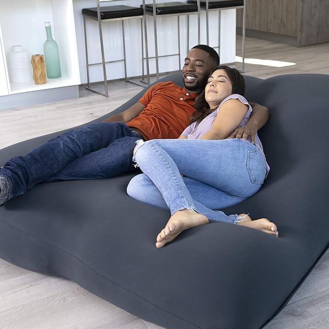 Yogibo Double Giant Bean Bag Chair Bed Lounger for Adults, Kids and Teens with Filling, Extra Large, Oversized, Big, Huge, Plush, Sensory Beanbag Couch Sofa Loveseat, Washable Cover, Turquoise