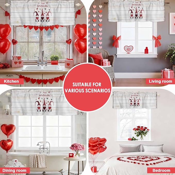 Happy Valentine's Valance Curtains