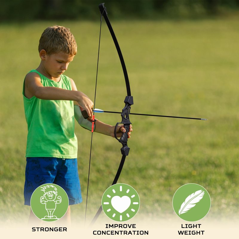 40" Bow and Arrow Set for Teens,Ambidextrous Adult Archery Bow Set with 7 Arrows,Beginner Recurve Bow Gift for Outdoor Backyard Game
