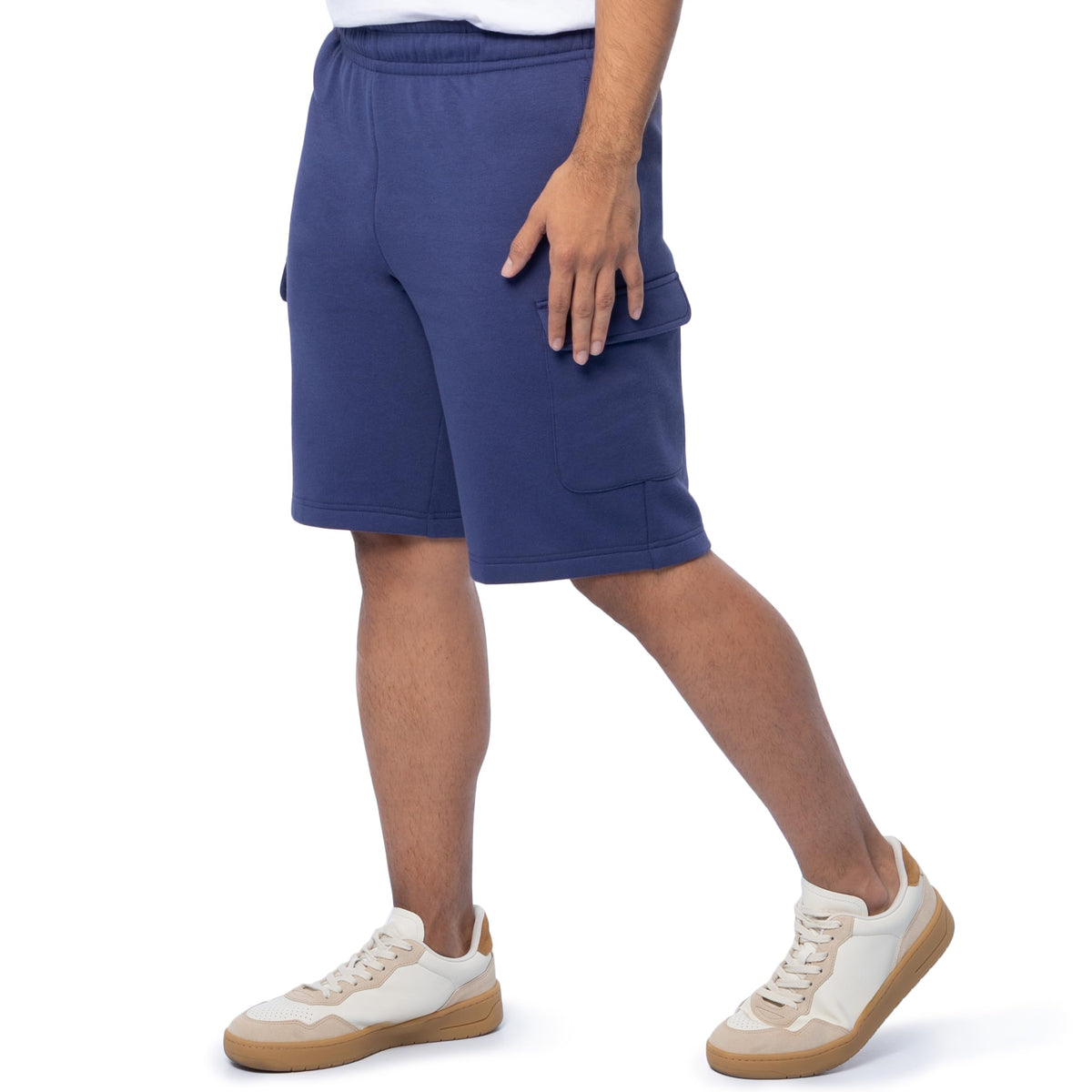 Fruit of the Loom Men’s Fleece Cargo Shorts, Deep Cobalt, Large